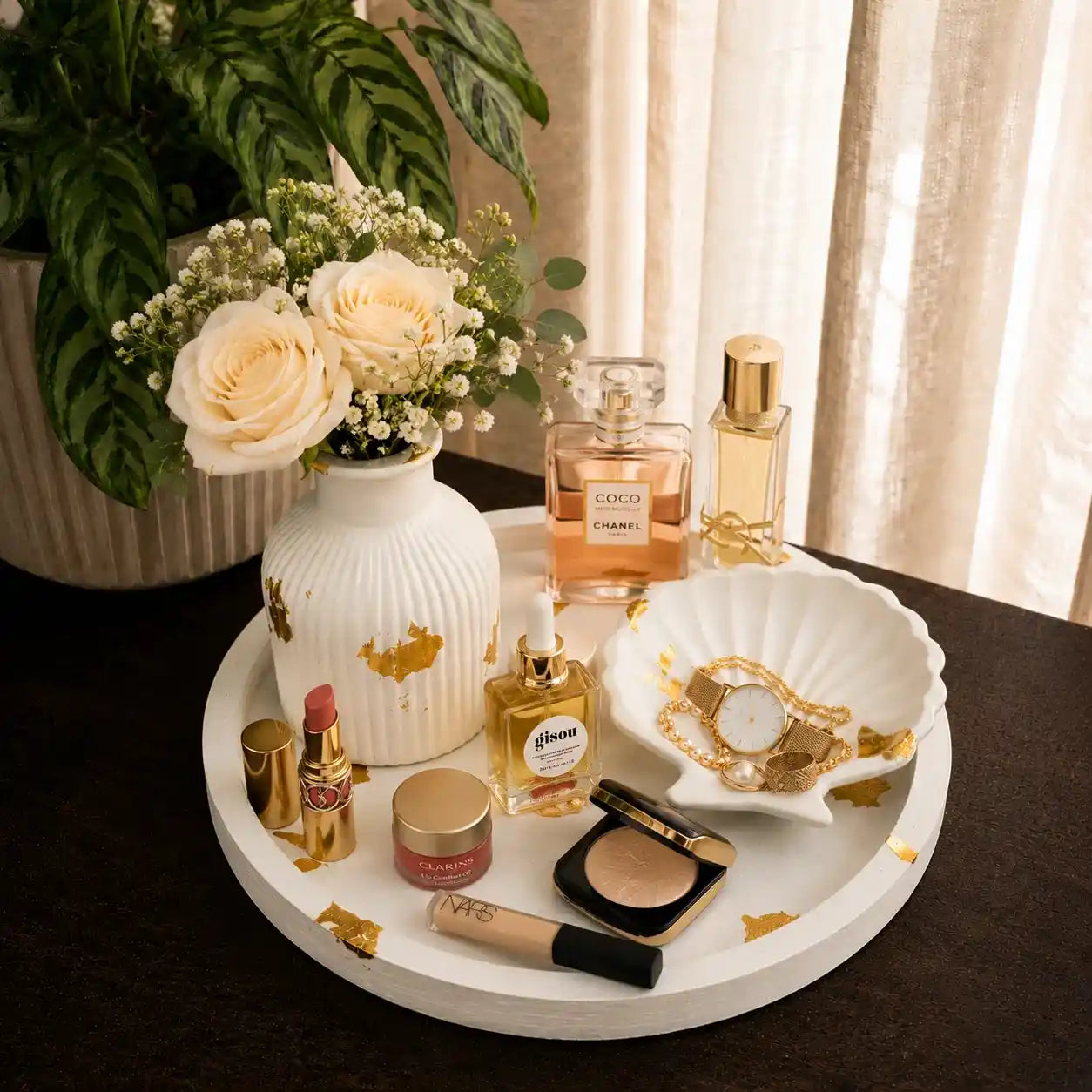 3 in 1 Bundle - Round Tray | Shell Tray & Ribbed Vase